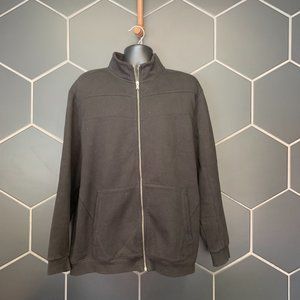 Used! Calvin Klein Black Zip Up Collared Sweatshirt With Pockets Cotton Size XL